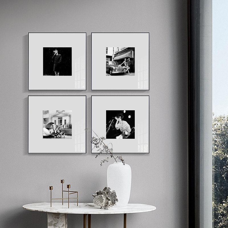 Couple Vintage - Modern  Wall Art - Black & White Canvas Poster