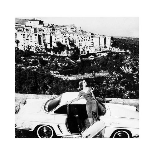 Day trip to Italy - Modern  Wall Art - Black & White Canvas Poster